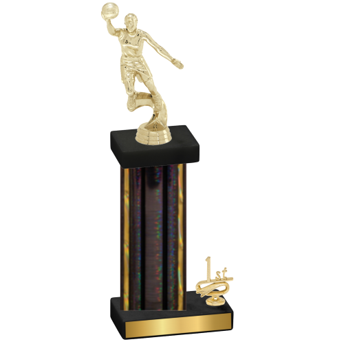 Accented Single Black Glacier First Place Basketball Trophy