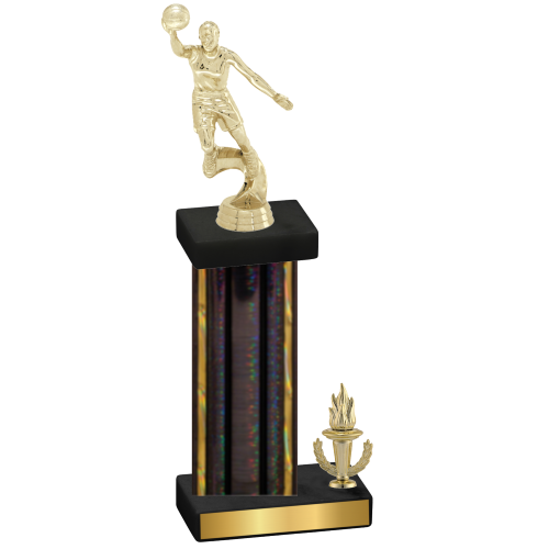 Accented Single Black Glacier Victory Basketball Trophy