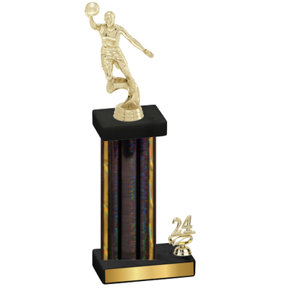 Accented Single Black Glacier Year Basketball Trophy