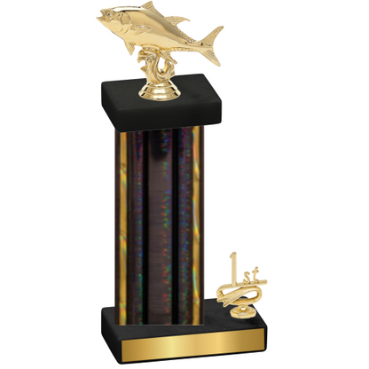 Accented Single Black Glacier First Place Fishing Trophy