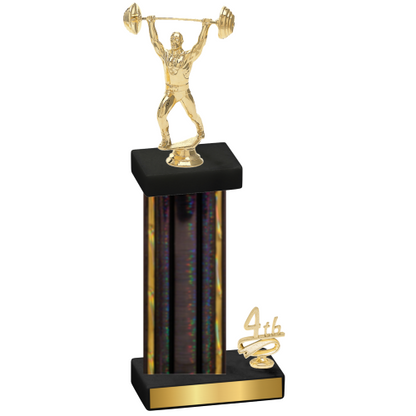 Accented Single Black Glacier Fourth Place Weights Trophy