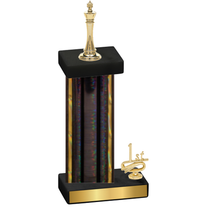 Accented Single Black Glacier First Place Chess Trophy