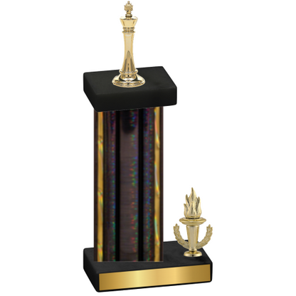 Accented Single Black Glacier Victory Chess Trophy