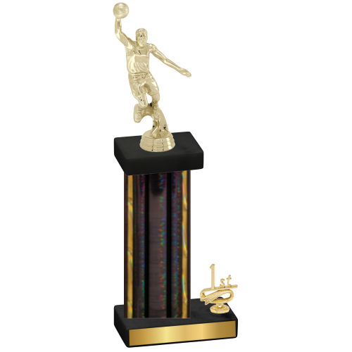 Accented Single Black Glacier First Place Basketball Trophy