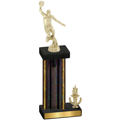 Accented Single Black Glacier Victory Basketball Trophy