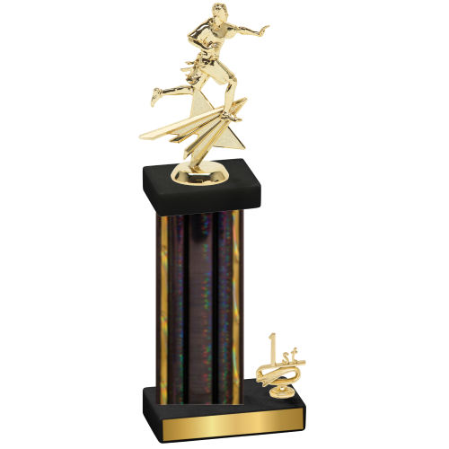 Accented Single Black Glacier First Place Flag Football Trophy