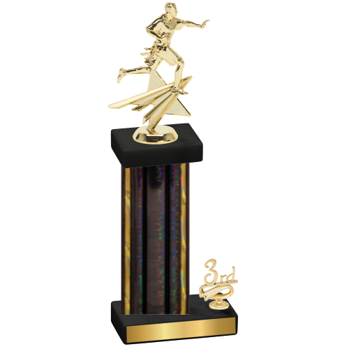 Accented Single Black Glacier Third Place Flag Football Trophy