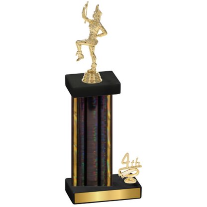 Accented Single Black Glacier Fourth Place Majorette Trophy