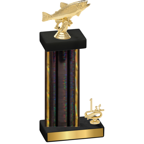 Accented Single Black Glacier First Place Fishing Trophy