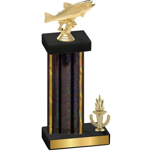 Accented Single Black Glacier Victory Fishing Trophy