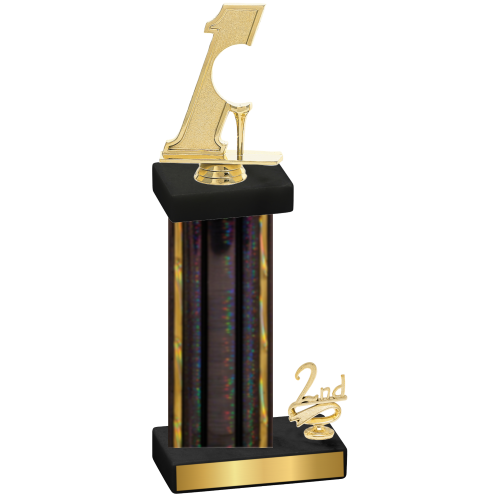 Accented Single Black Glacier Second Place Golf Trophy