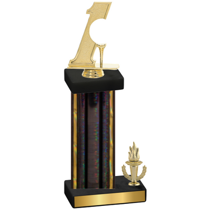 Accented Single Black Glacier Victory Golf Trophy