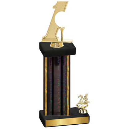 Accented Single Black Glacier Year Golf Trophy