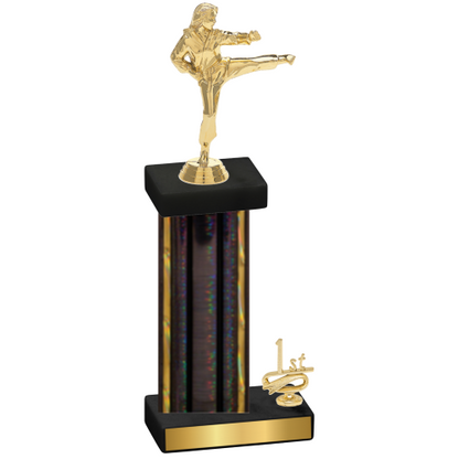 Accented Single Black Glacier First Place Karate Trophy