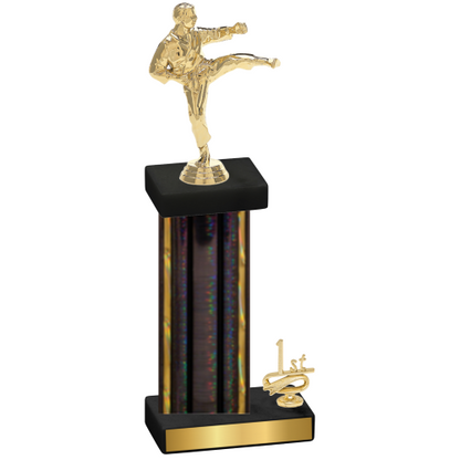 Accented Single Black Glacier First Place Karate Trophy