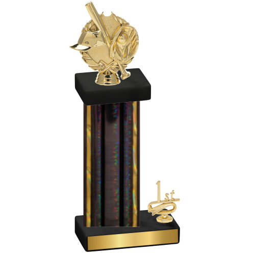 Accented Single Black Glacier First Place Baseball Trophy