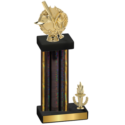 Accented Single Black Glacier Victory Baseball Trophy