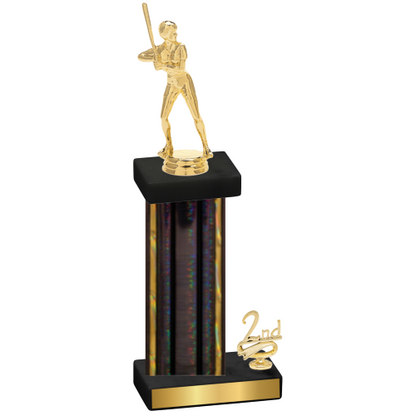 Accented Single Black Glacier Second Place Softball Trophy