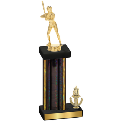 Accented Single Black Glacier Victory Softball Trophy