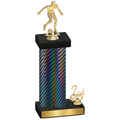 Accented Single Black Carbon Fiber Second Place Soccer Trophy