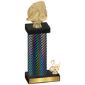 Accented Single Black Carbon Fiber Second Place Soccer Trophy