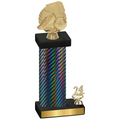 Accented Single Black Carbon Fiber Year Soccer Trophy