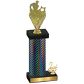 Accented Single Black Carbon Fiber Second Place Rugby Trophy