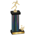 Accented Single Black Carbon Fiber Second Place Running Trophy