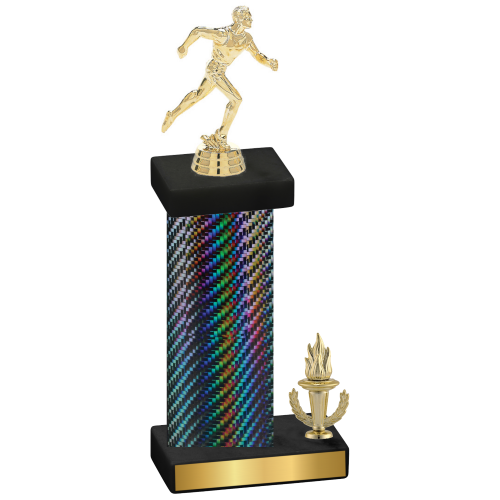 Accented Single Black Carbon Fiber Victory Running Trophy