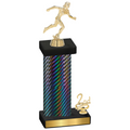 Accented Single Black Carbon Fiber Second Place Running Trophy