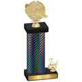 Accented Single Black Carbon Fiber Second Place Running Trophy