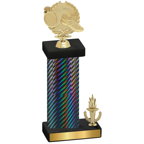 Accented Single Black Carbon Fiber Victory Running Trophy