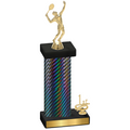 Accented Single Black Carbon Fiber First Place Tennis Trophy