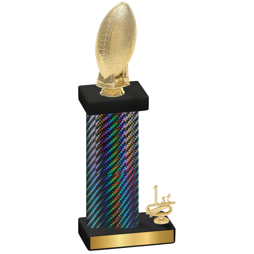 Accented Single Black Carbon Fiber First Place Football Trophy