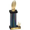 Accented Single Black Carbon Fiber Fourth Place Football Trophy