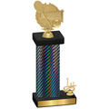 Accented Single Black Carbon Fiber First Place Tennis Trophy