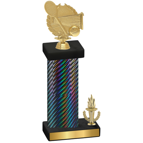 Accented Single Black Carbon Fiber Victory Tennis Trophy