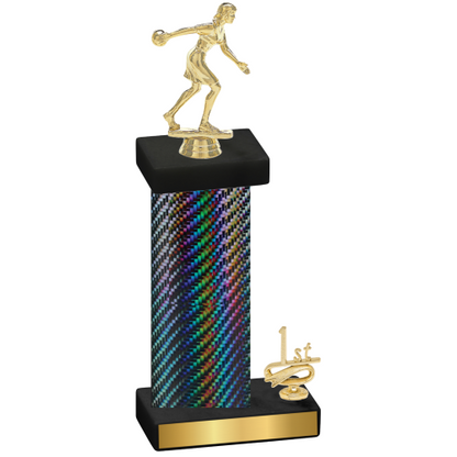 Accented Single Black Carbon Fiber First Place Bowling Trophy