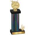 Accented Single Black Carbon Fiber Fourth Place Bowling Trophy