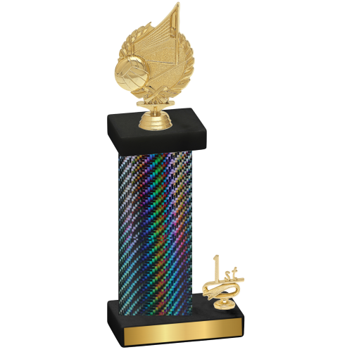 Accented Single Black Carbon Fiber First Place Volleyball Trophy