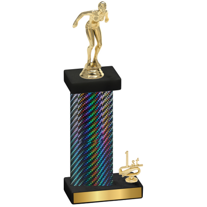 Accented Single Black Carbon Fiber First Place Tennis Trophy