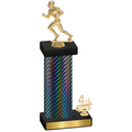 Accented Single Black Carbon Fiber Fourth Place Football Trophy