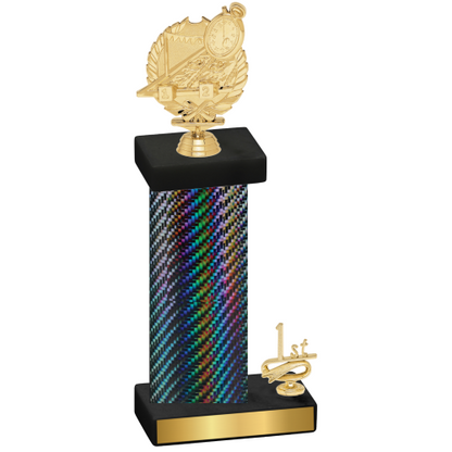 Accented Single Black Carbon Fiber First Place Swimming Trophy
