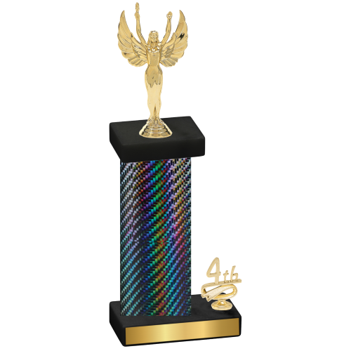 Accented Single Black Carbon Fiber Fourth Place Victory Trophy