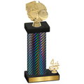 Accented Single Black Carbon Fiber Fourth Place Basketball Trophy