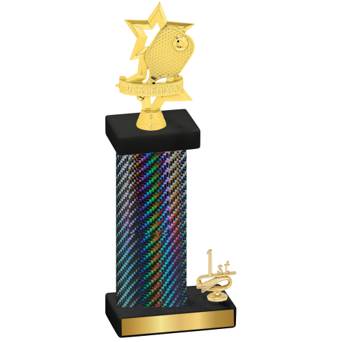 Accented Single Black Carbon Fiber First Place Pickleball Trophy