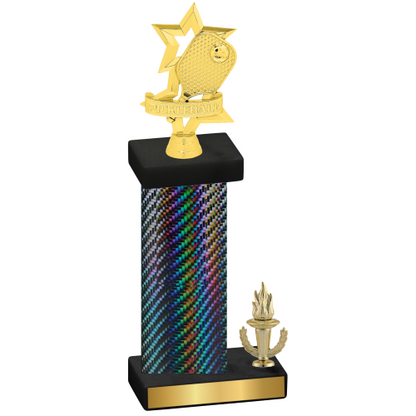 Accented Single Black Carbon Fiber Victory Pickleball Trophy