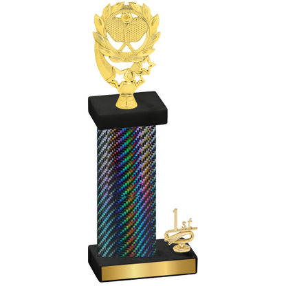 Accented Single Black Carbon Fiber First Place Pickleball Trophy