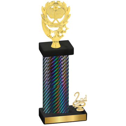 Accented Single Black Carbon Fiber Second Place Pickleball Trophy