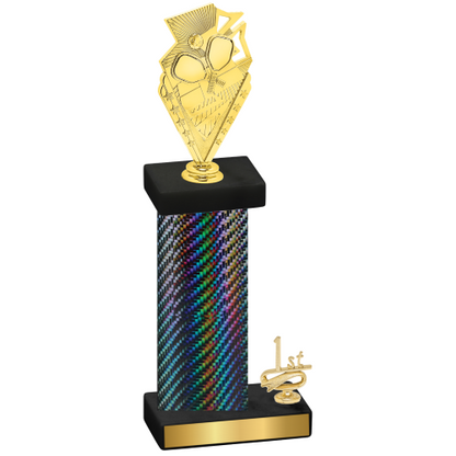 Accented Single Black Carbon Fiber First Place Pickleball Trophy